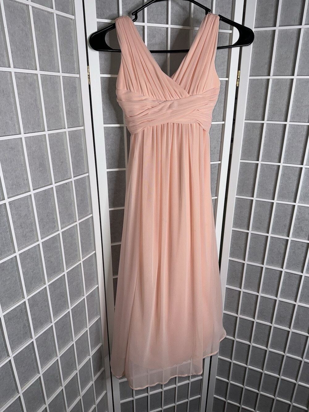 David’s Bridal Illusion Neck Junior Bridesmaid Romper Dress Size 6 Bellini